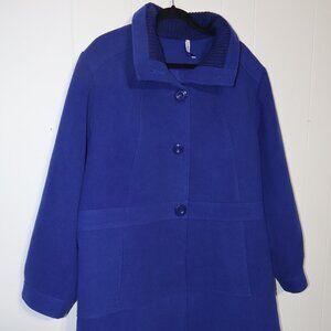 Penningtons Royal Blue Button Coat – Women’s Plus Size 3X